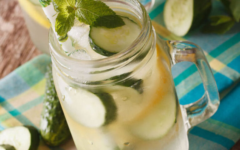 Cucumber Lemonade in Jar