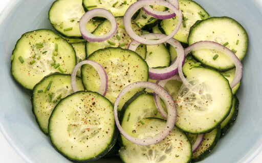 Simply Cucumber Salad with Onions